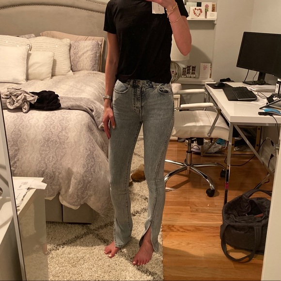 NWT Something Navy Nina Slit Jeans - Picture 2 of 2